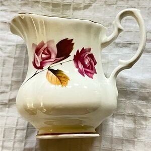 Vintage Royal Dover bone china mini creamer with rose design